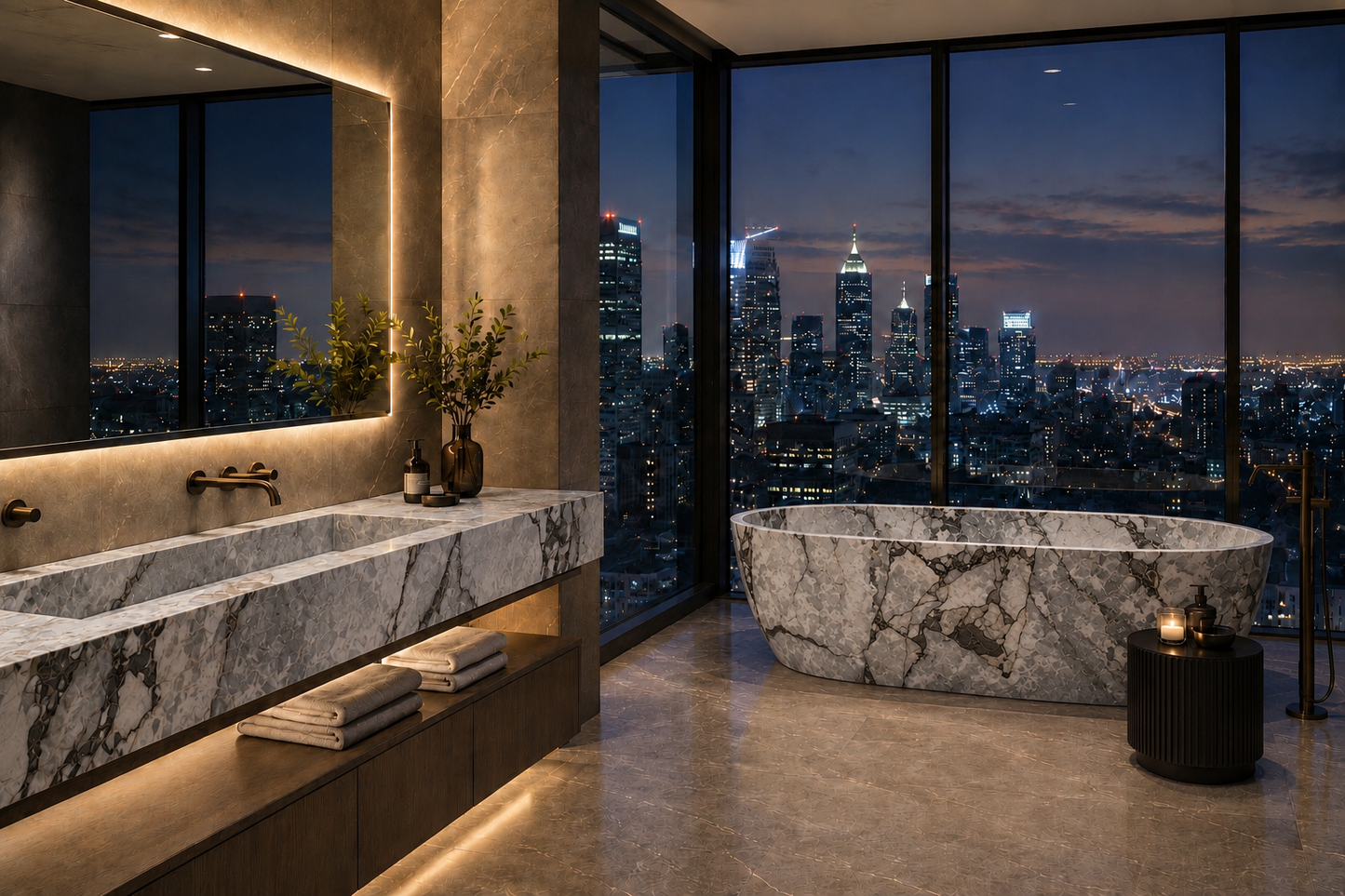 Grande Calacatta Blue Marble Basin