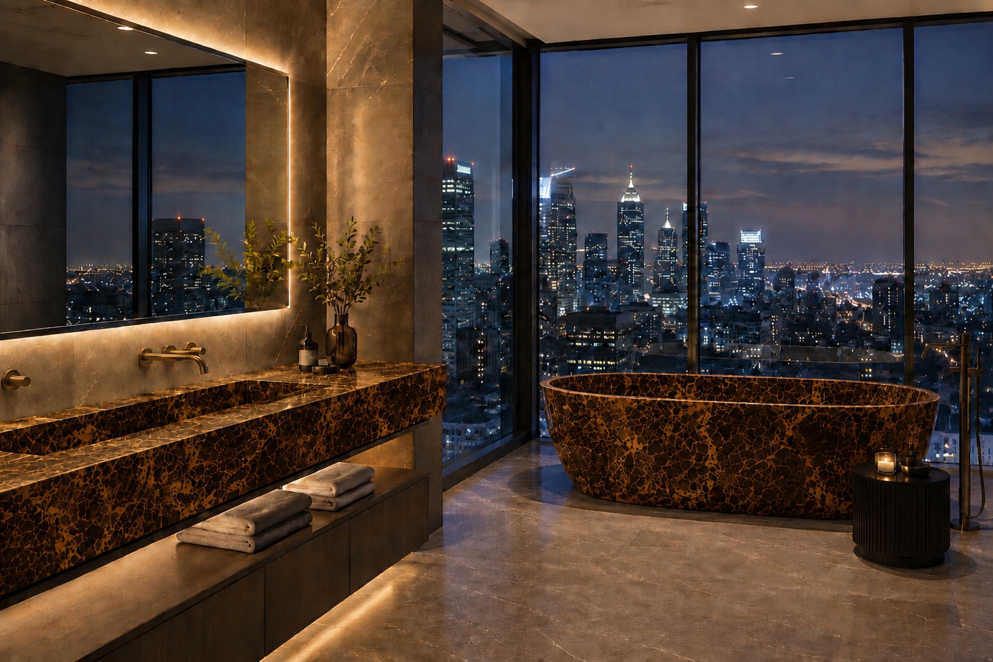 Grande Dark Emperador Marble Basin