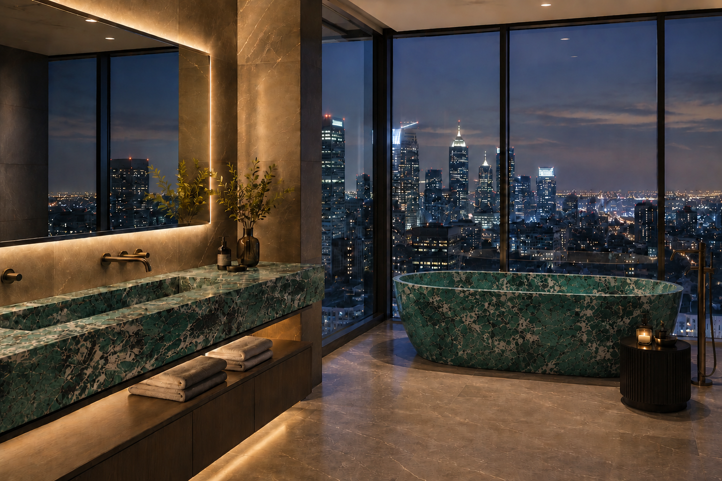 Grande Amazon Green Marble Basin