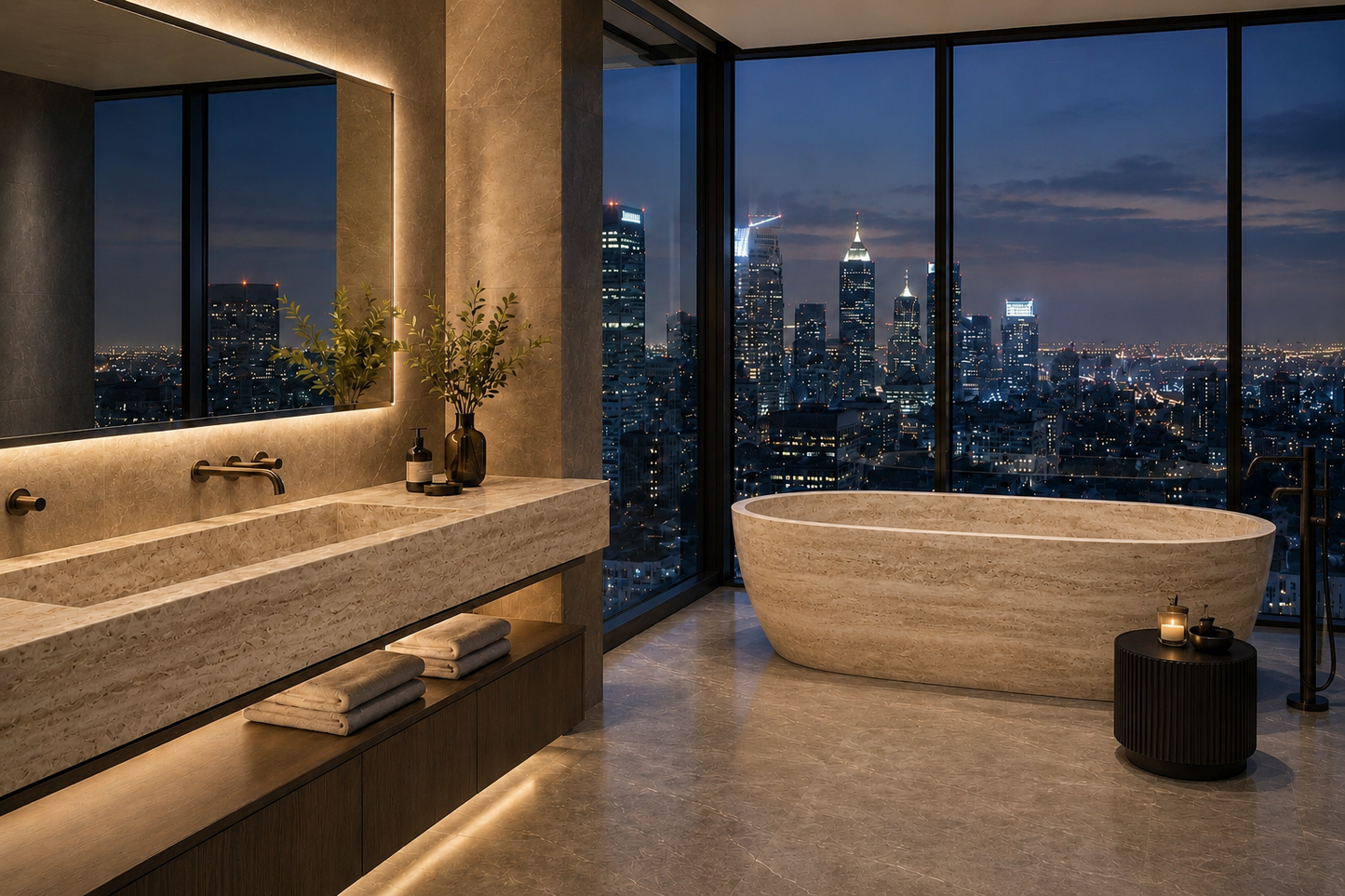 Grande Beige Travertine Marble Basin