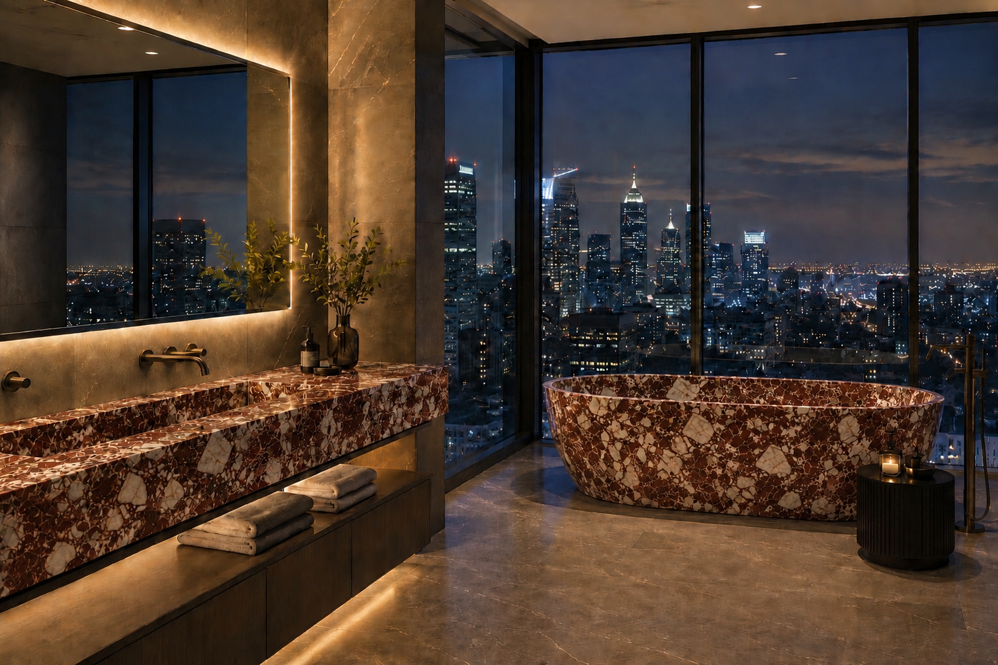 Grande Bulgari Red Marble Basin