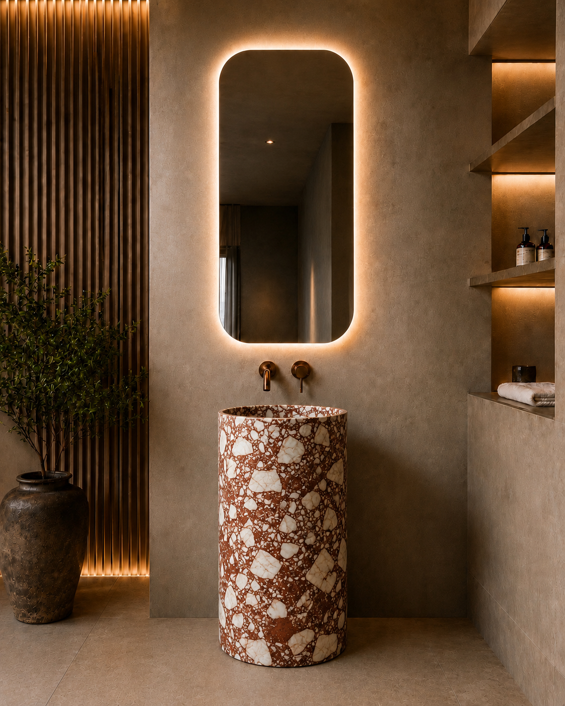 Bulgari Red Marble Pedestal