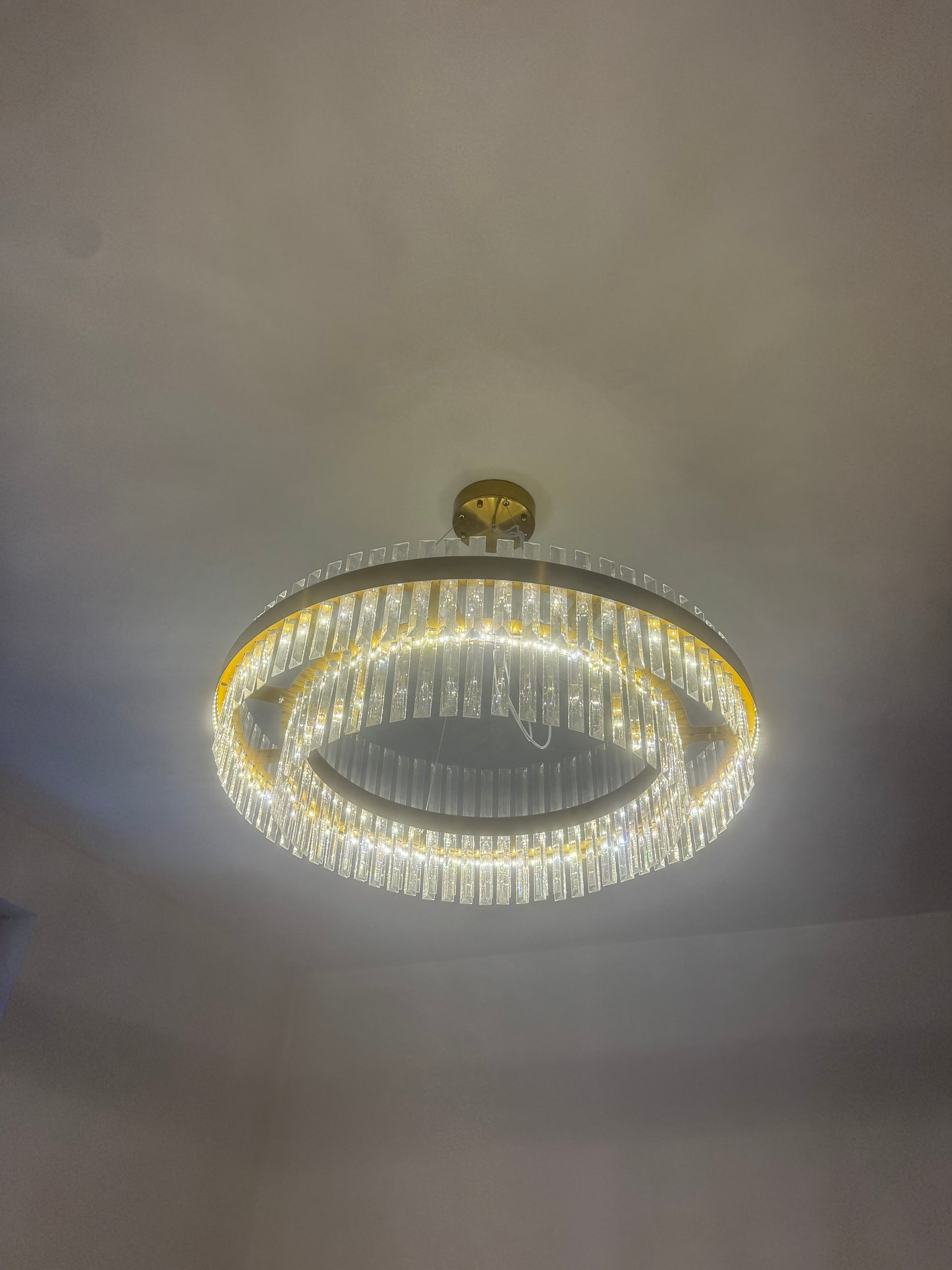 gold crystal style round chandelier