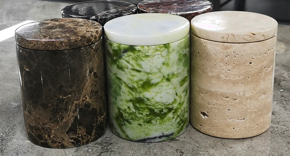 marble ancient green luxury candle holder