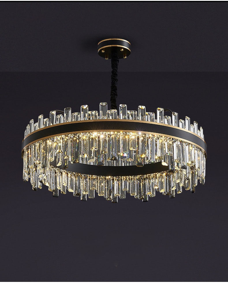 black & gold rimmed modern chandelier