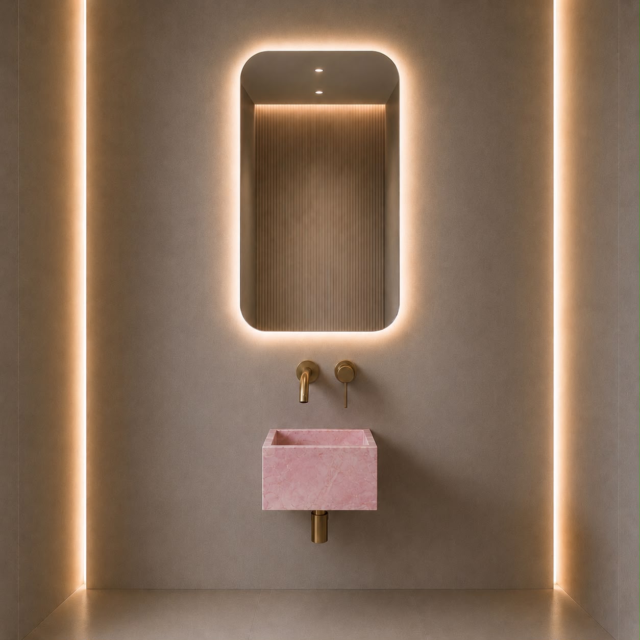 Pink Onyx Wall Mounted Basin