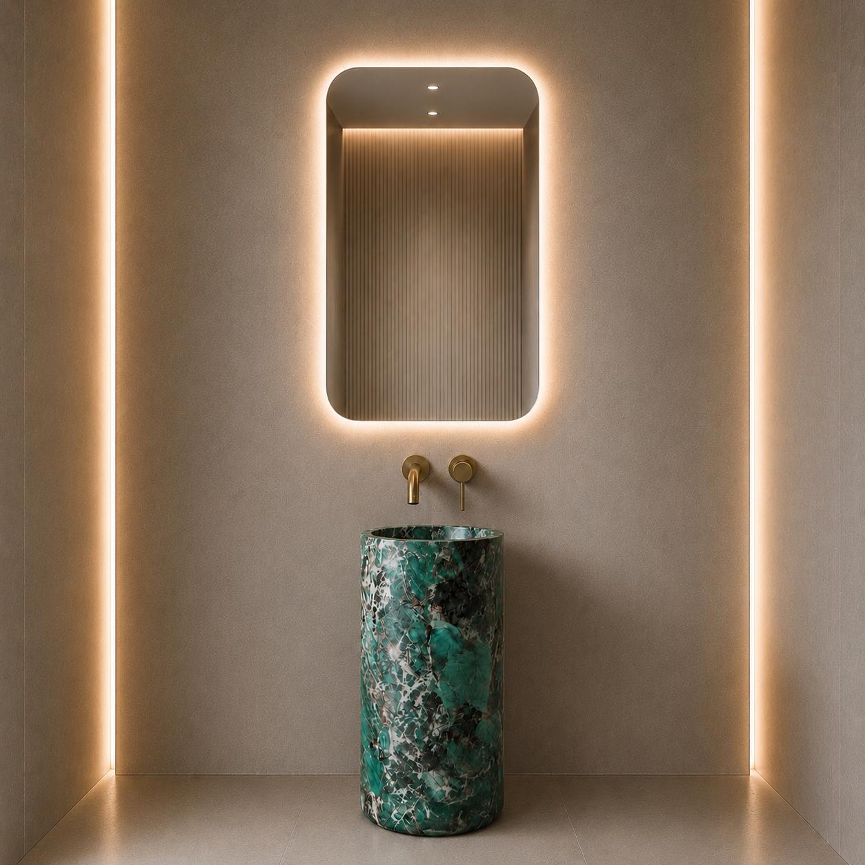 Amazonia Green Marble Pedestal
