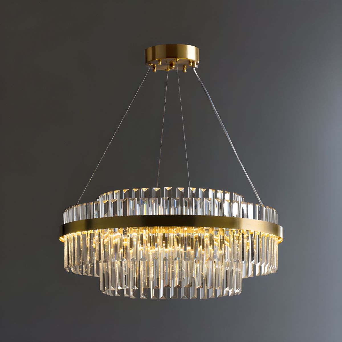 gold crystal style round chandelier