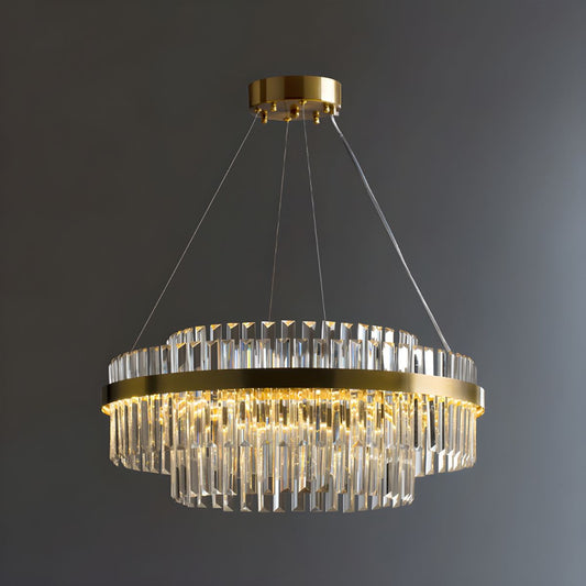 gold crystal style round chandelier