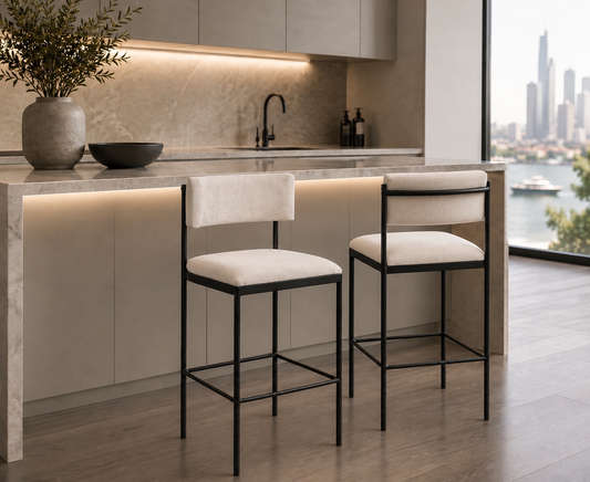 Luxury Contemporary Upholstered Bar Stool – product view 1