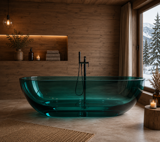 Transparent Resin Freestanding Bath – product view 1