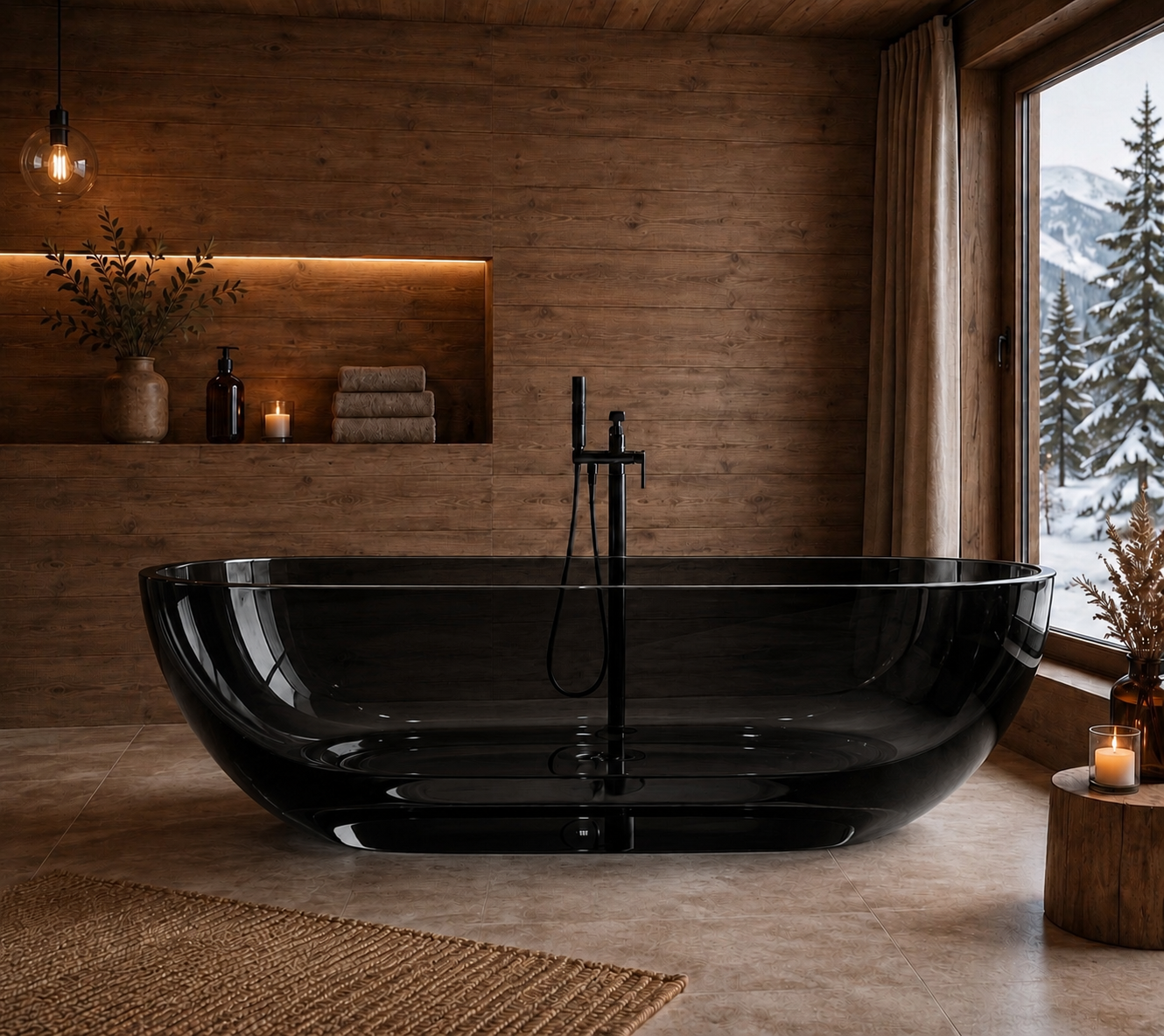 Transparent Resin Freestanding Bath | Luxury Stone Bath