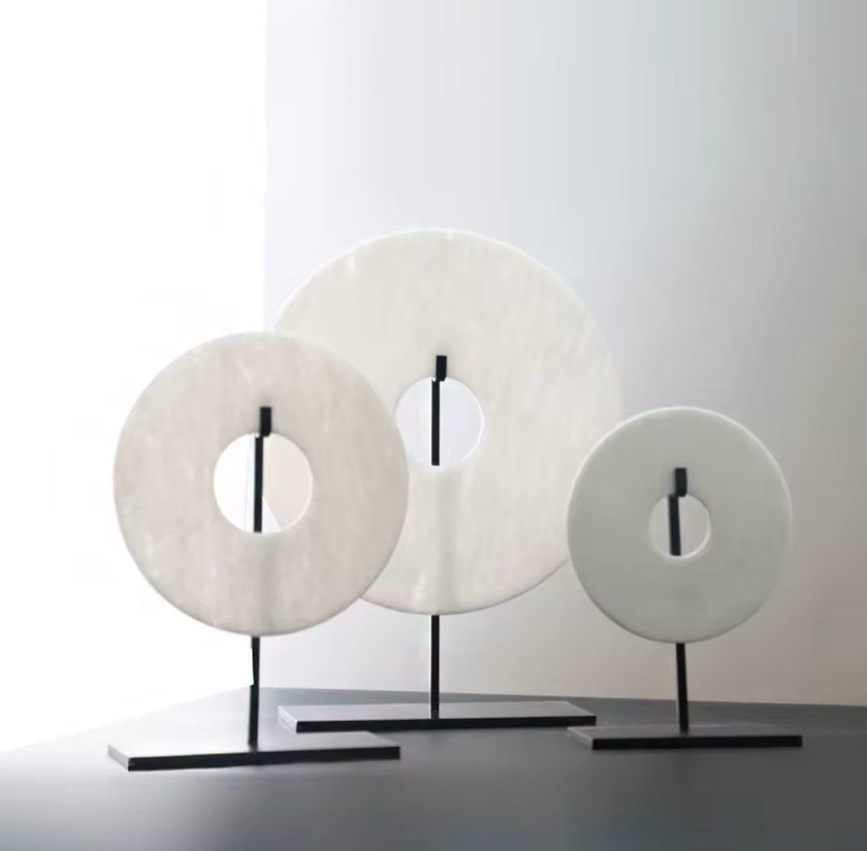marble disk sculptures