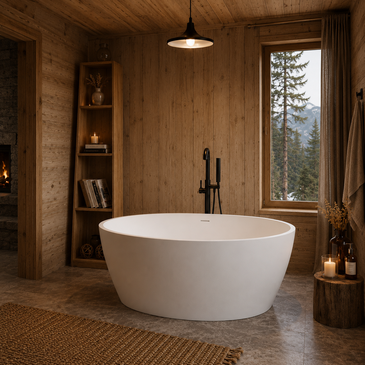 Luna Stone Resin Freestanding Bath – product view 5
