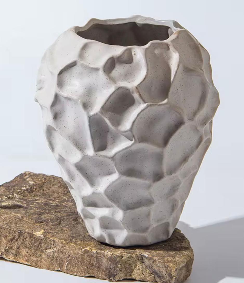 stone styled ceramic vase