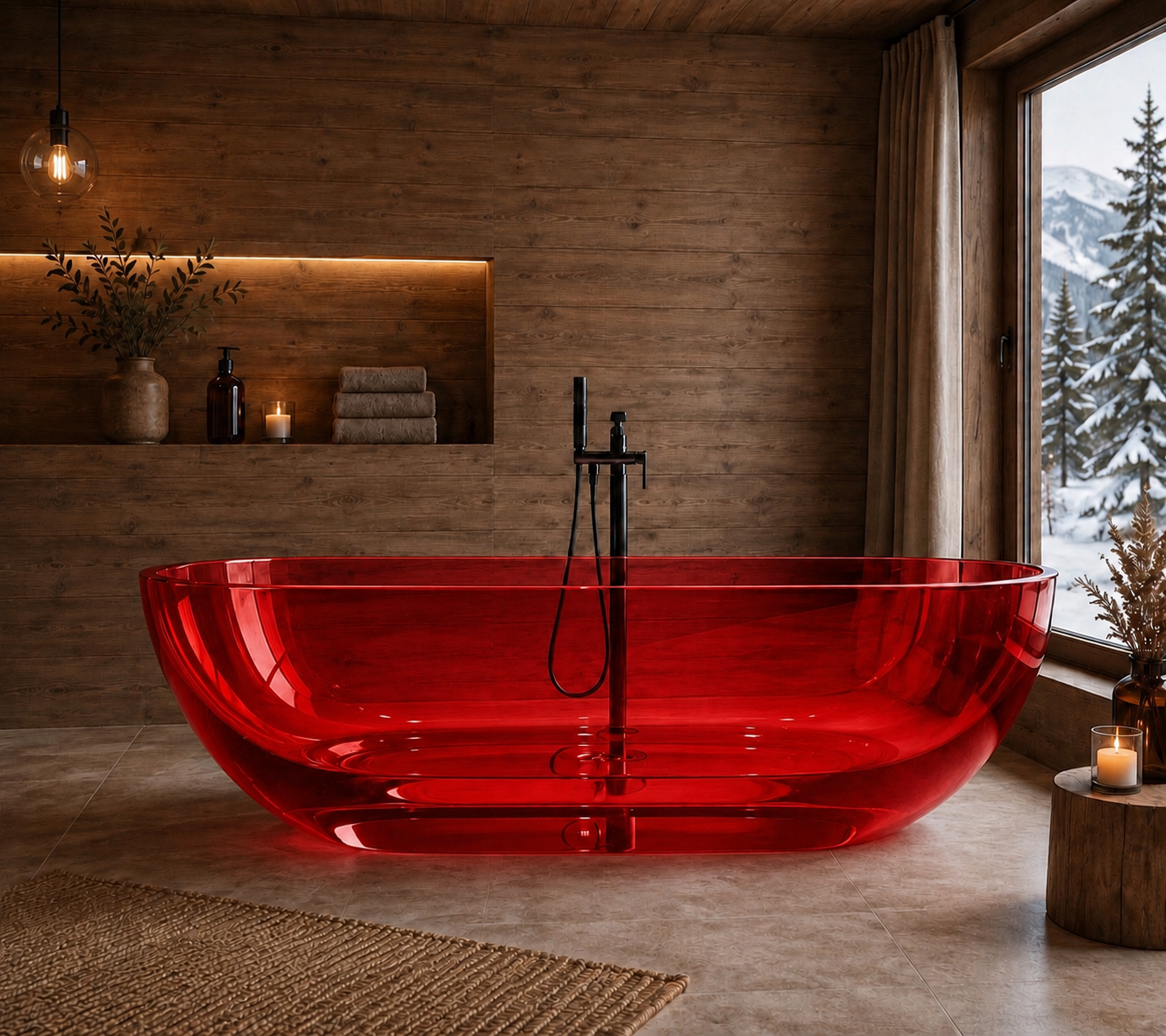 Transparent Resin Freestanding Bath | Luxury Stone Bath