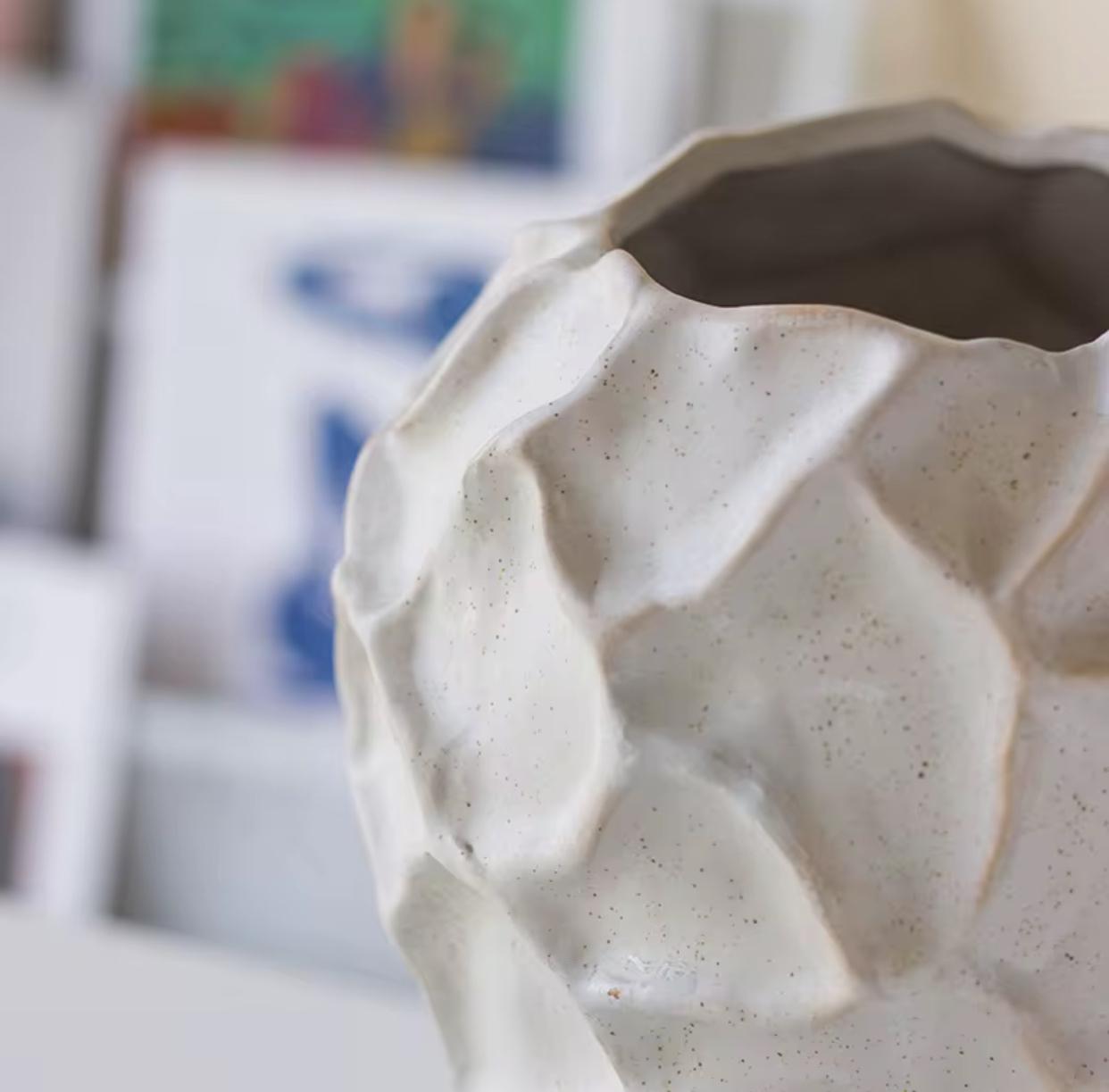 stone styled ceramic vase