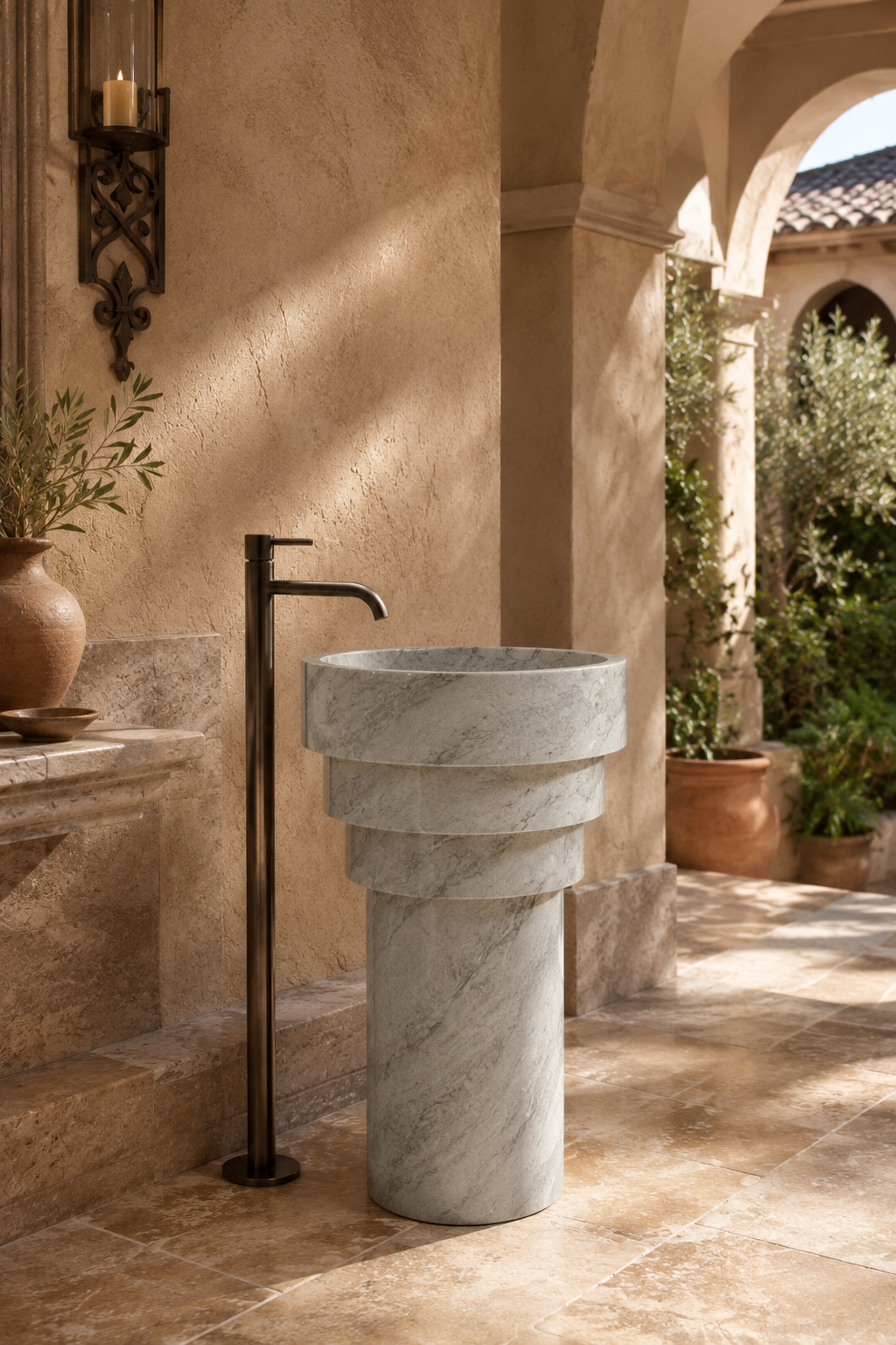 Taj Mahal stone pedestal basin 