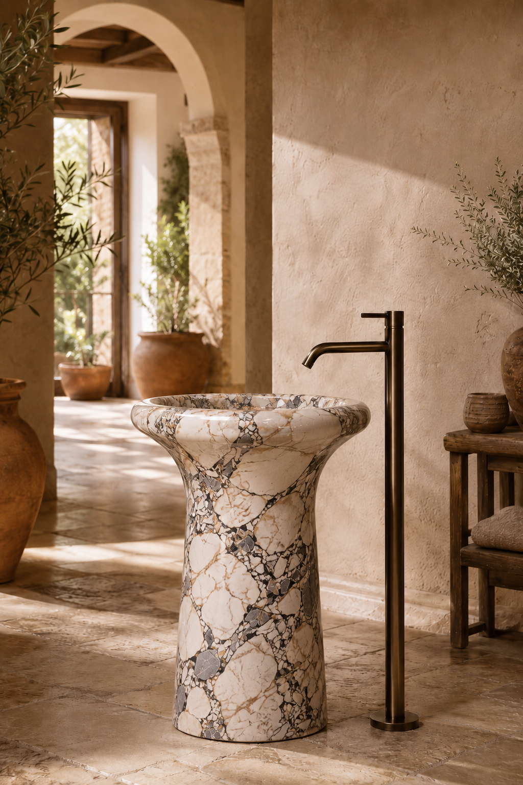 Calacatta blue marble basin 