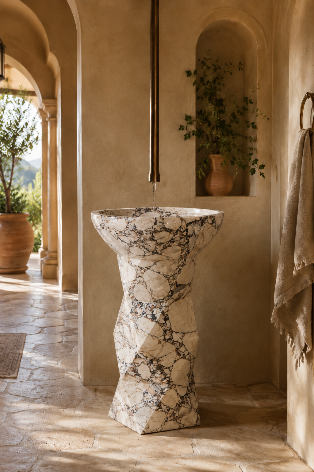 Calacatta blue pedestal 