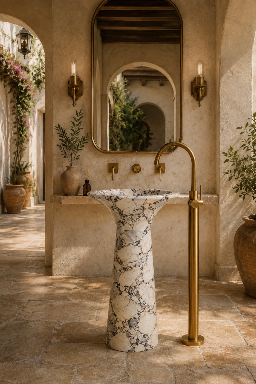 Blue calacatta freestanding pedestal 