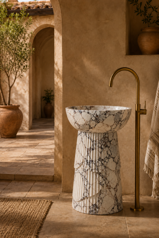 Calacatta Blue Marble Pedestal, product view 1