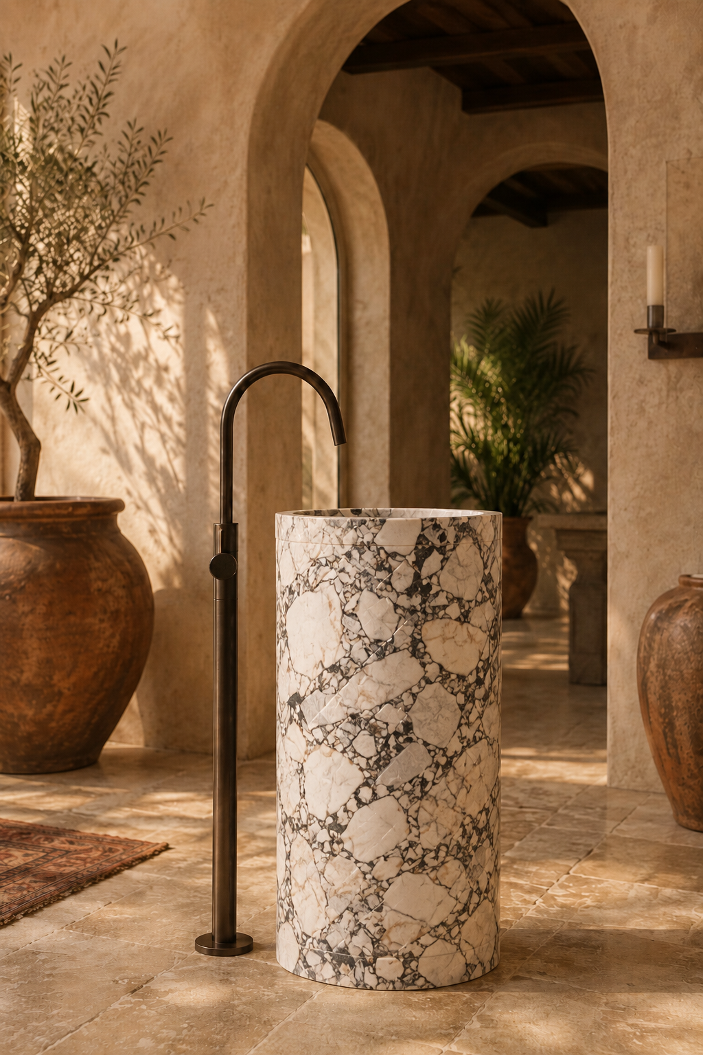 Blue calacatta marble basin 