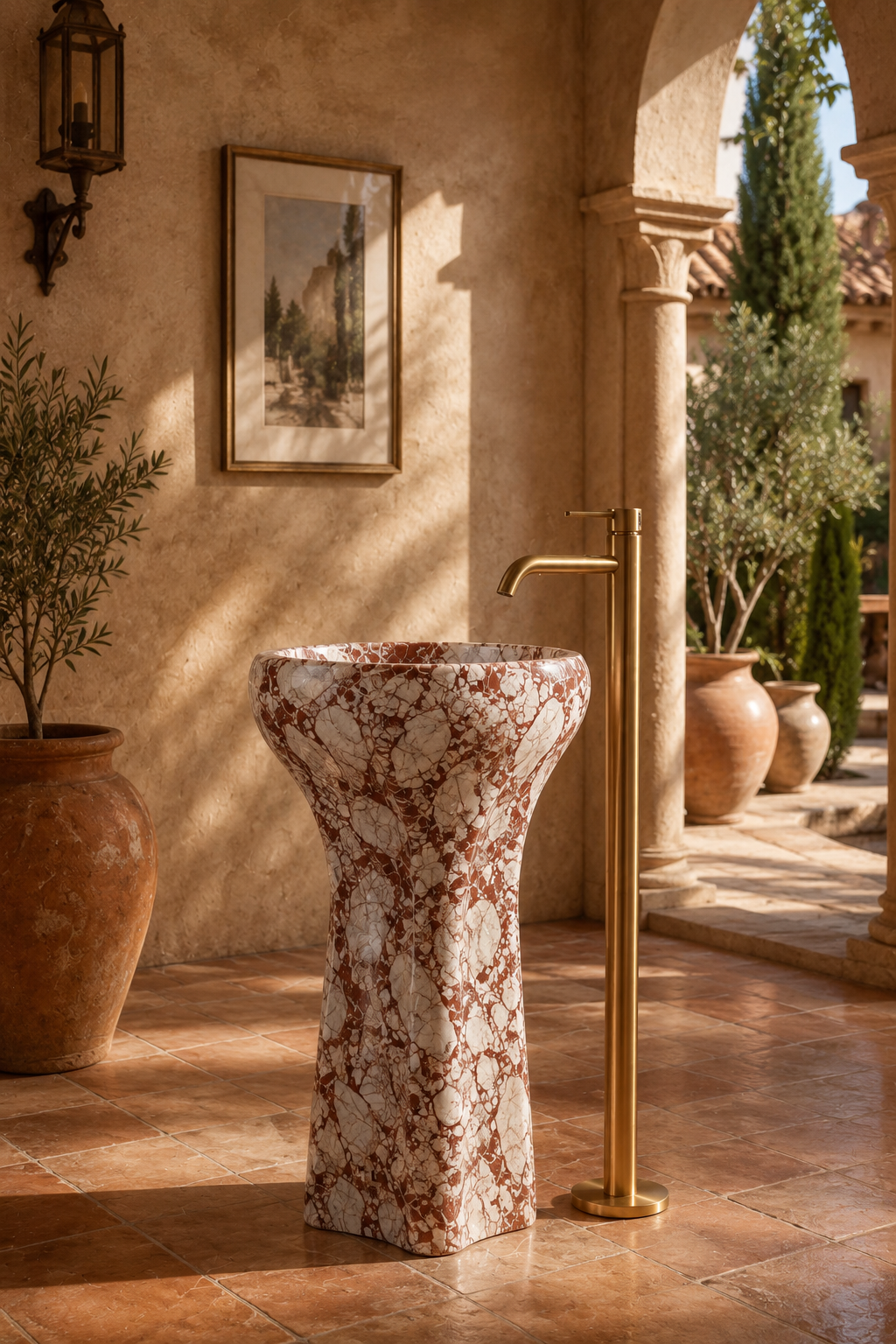 Marble sink Bulgari Red 