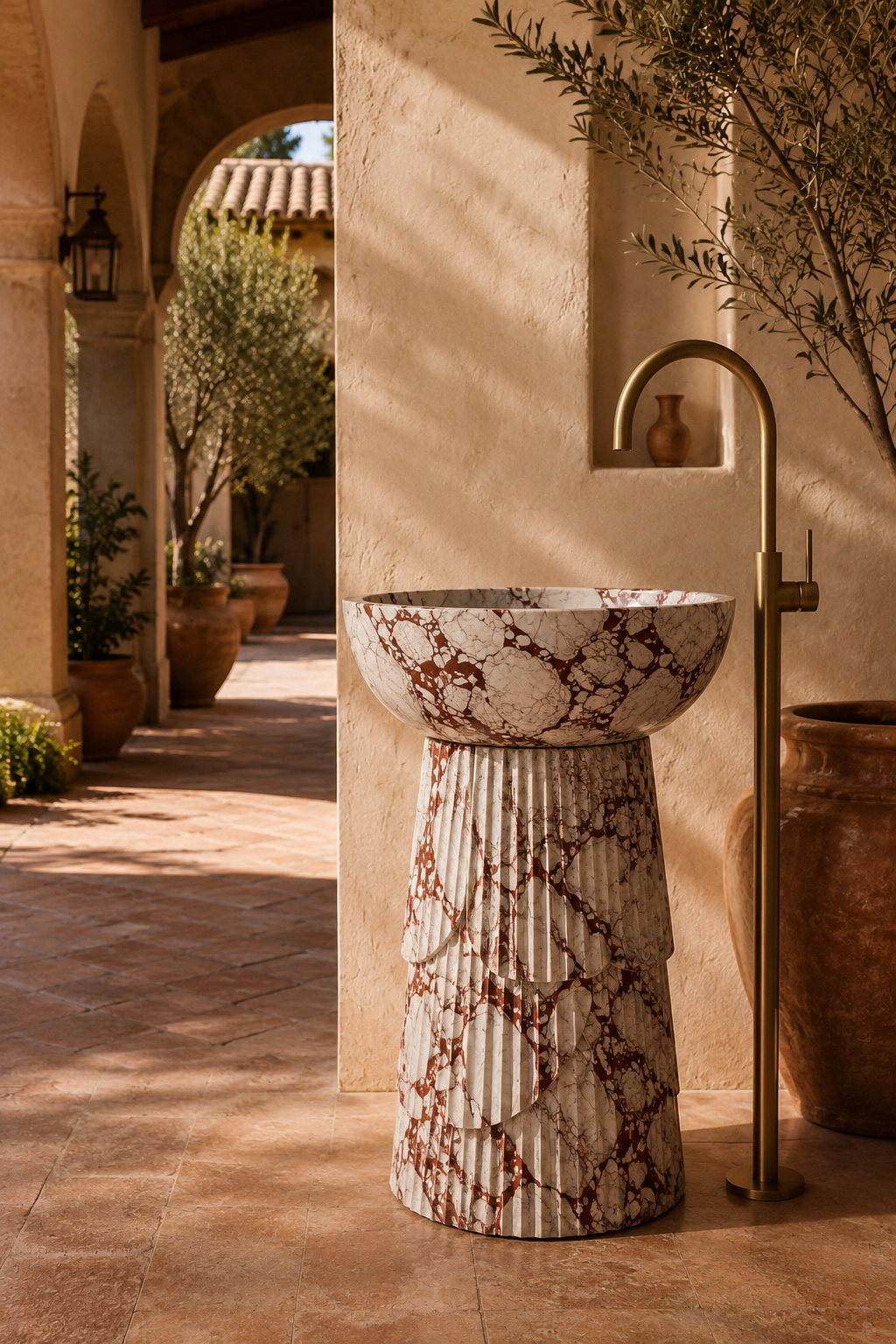 Freestanding Bulgari red pedestal 