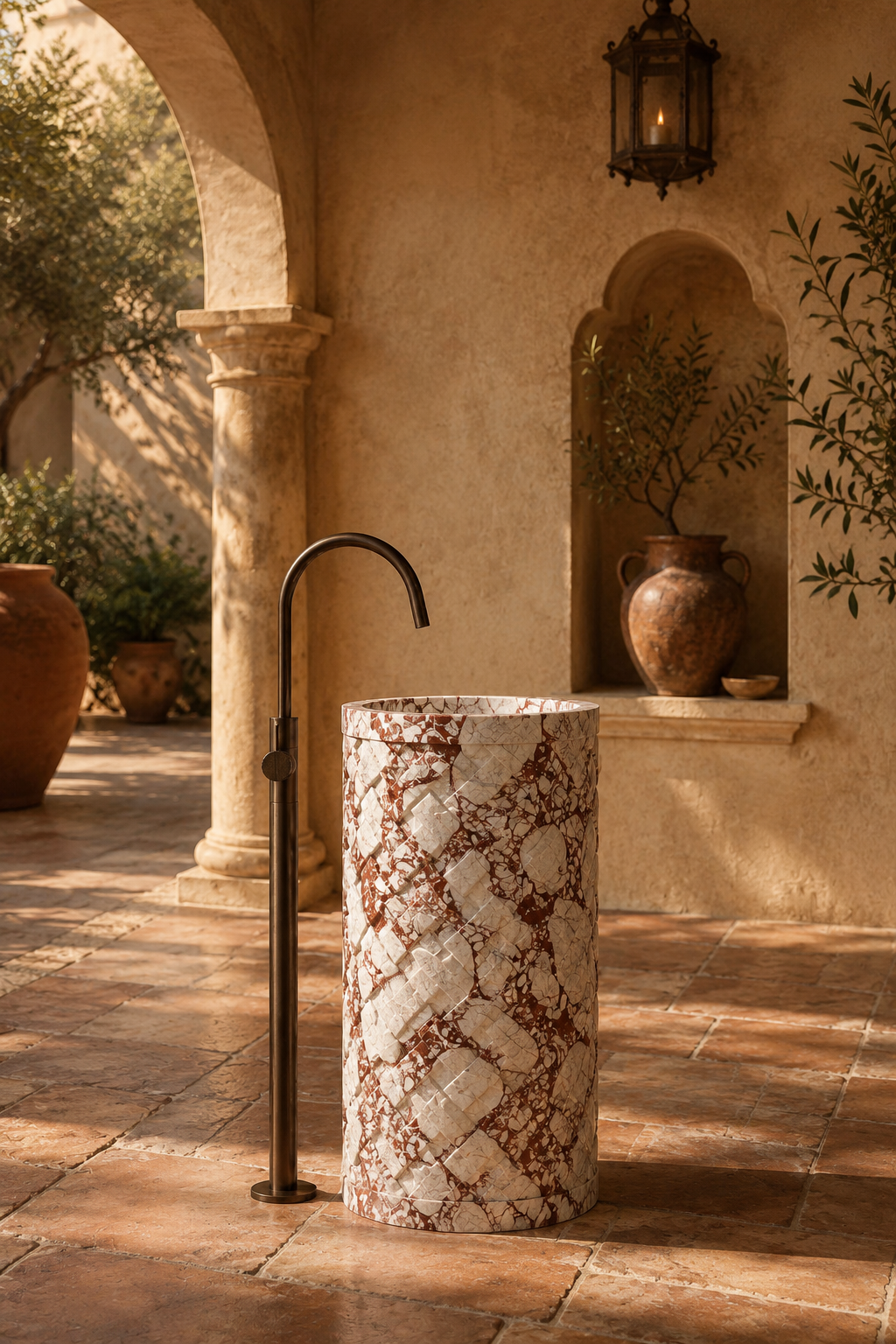 Bulgari Red marble basin 
