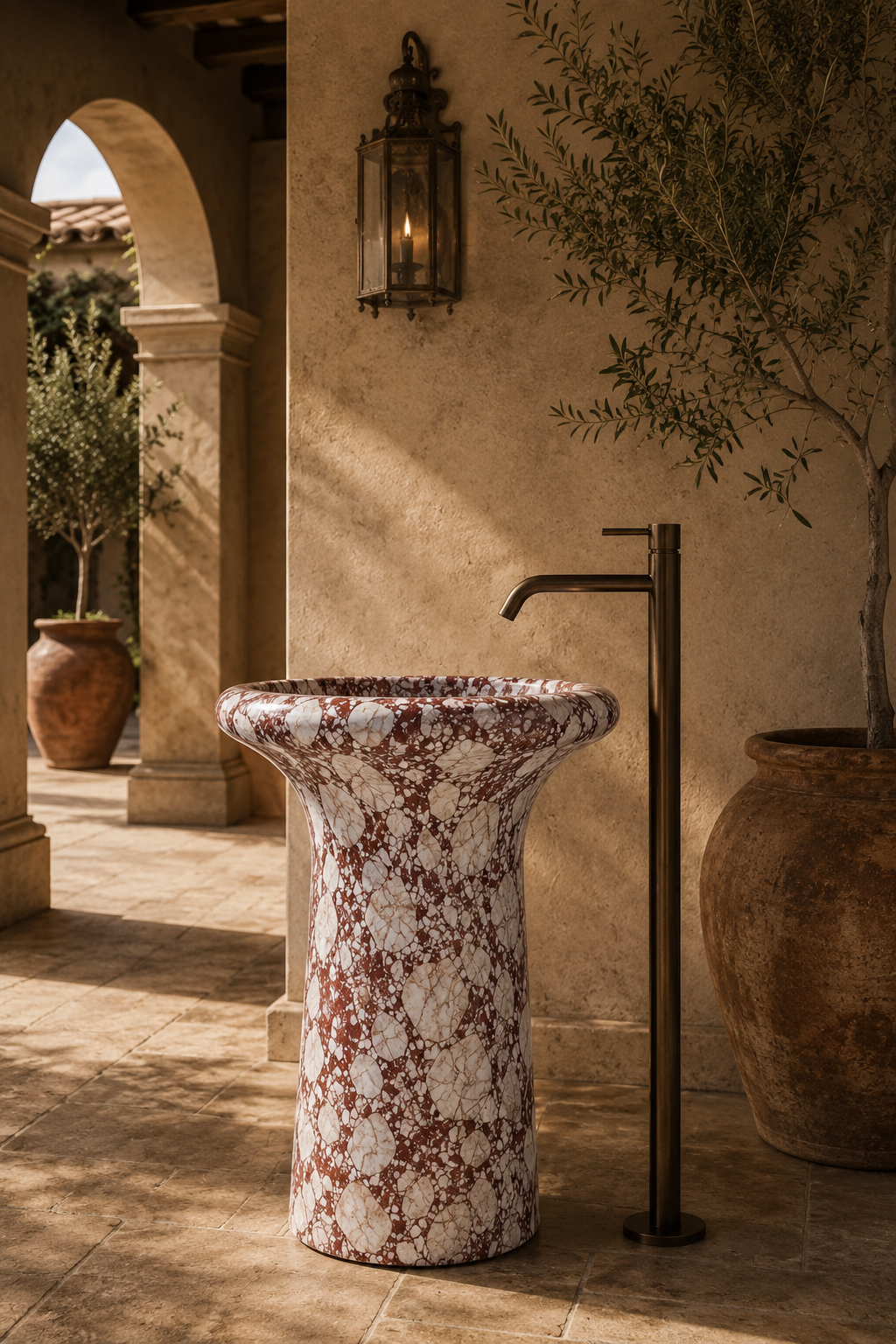 Bulgari Red marble sink 