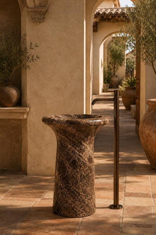 Dark Emperador Marble Pedestal, product view 1