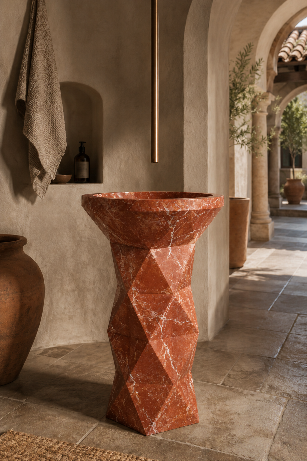 Rosa Alicante marble basin 
