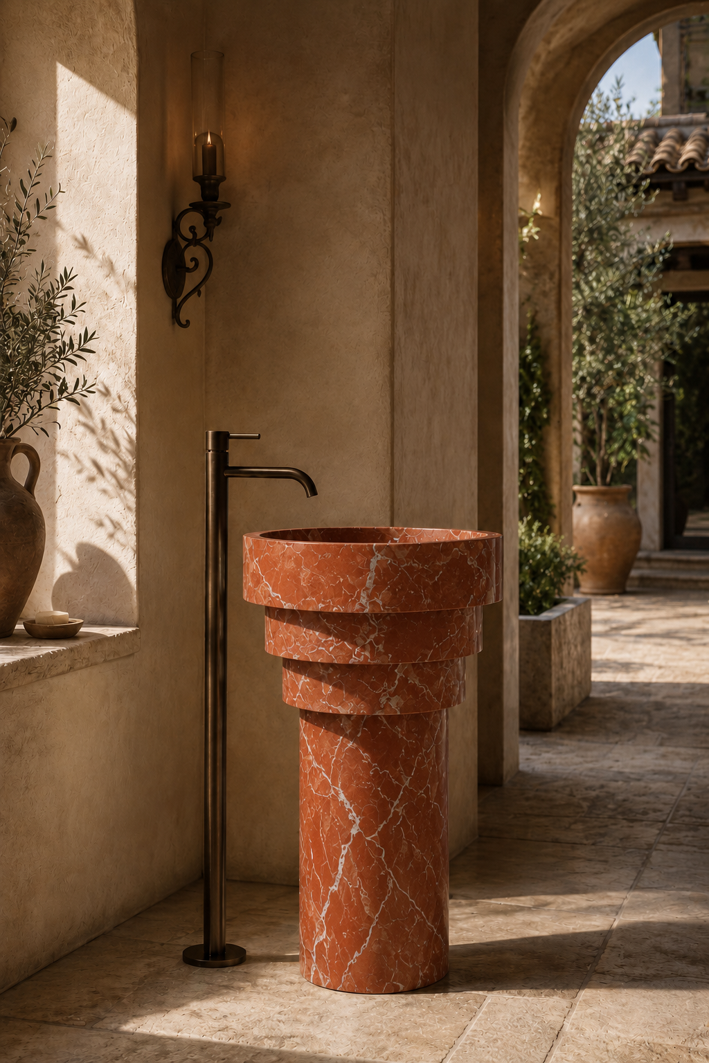 Rosa Alicante marble sink 