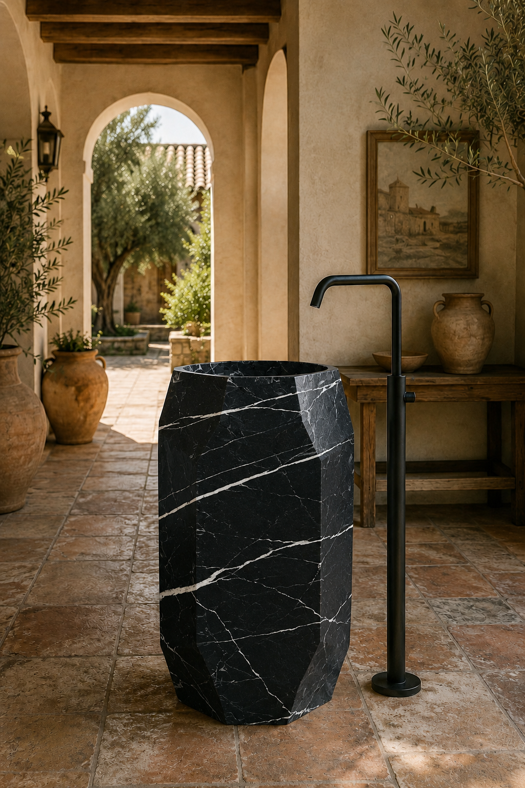 Nero Marquita freestanding pedestal 