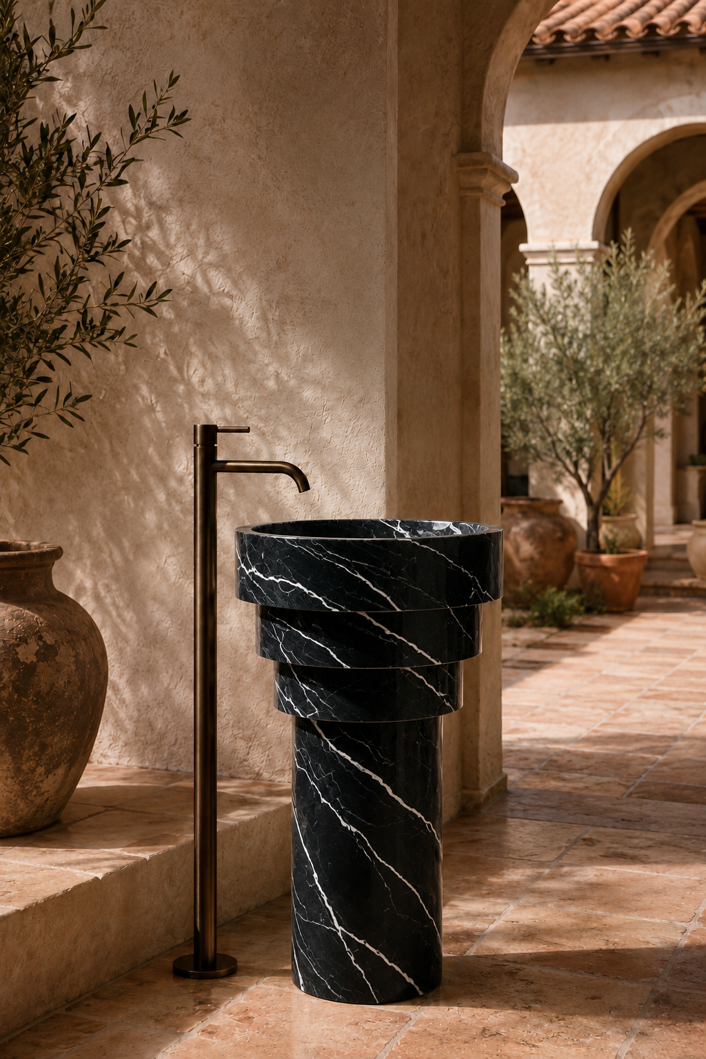 Nero Marquita marble basin 