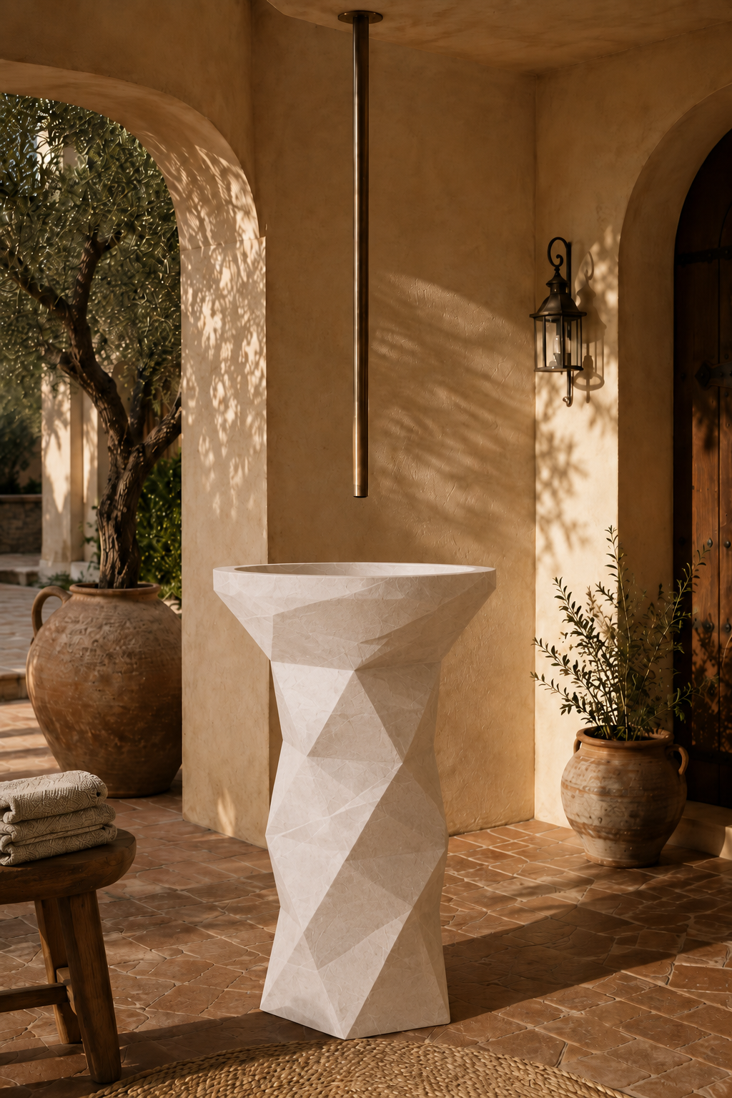 Crema Marfil marble basin 