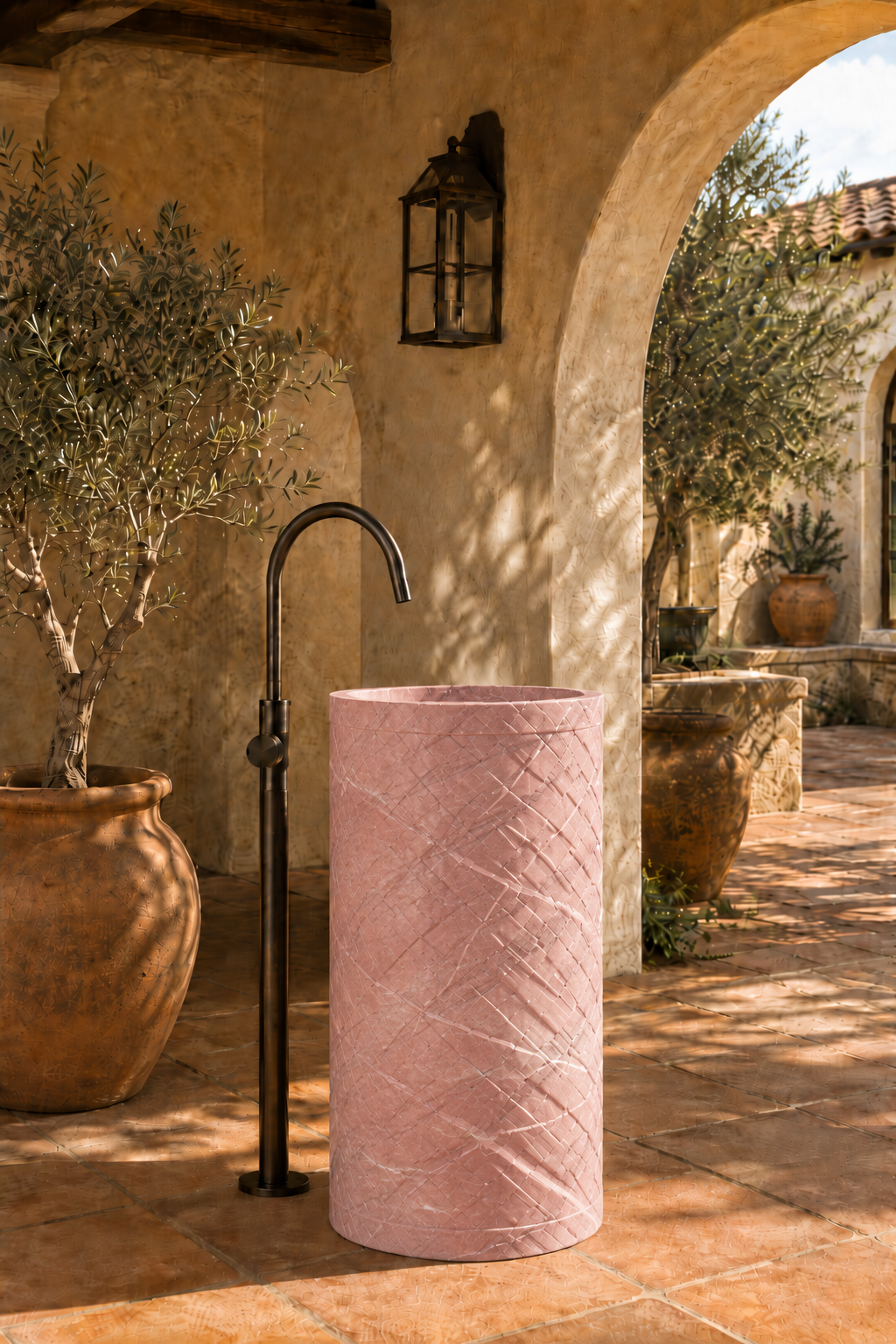 Rose cream pedestal 