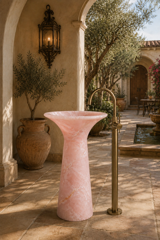 Pink Onyx Pedestal – product view 1