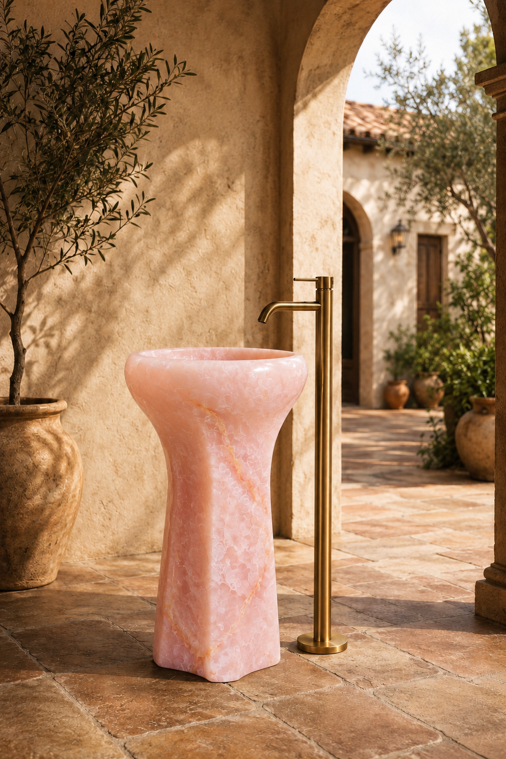 Pink onyx sink 