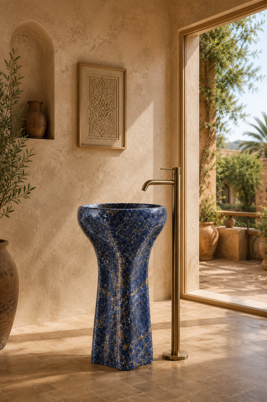 Bolivian Blue Marble Pedestal – product view 2
