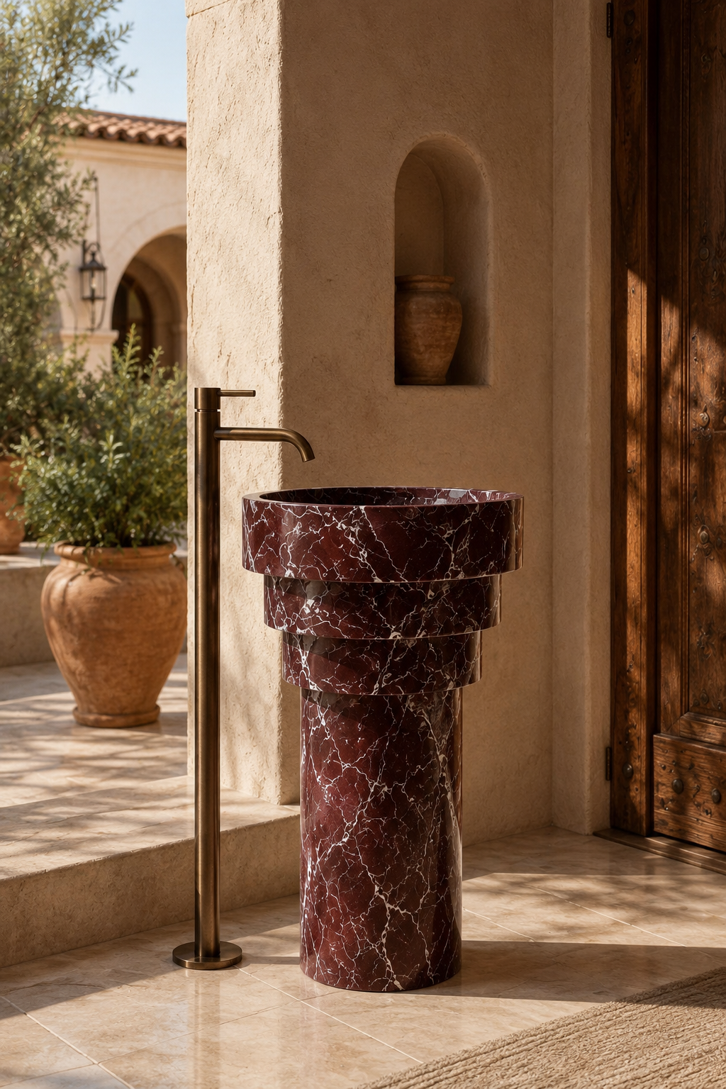 Rosso Levanto marble sink