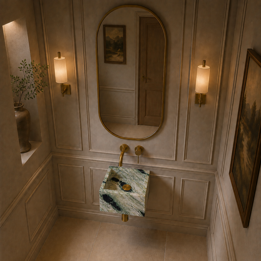 Piccolo Collection Luxury Mini Stone Basins – Shangri La Green, product view 1
