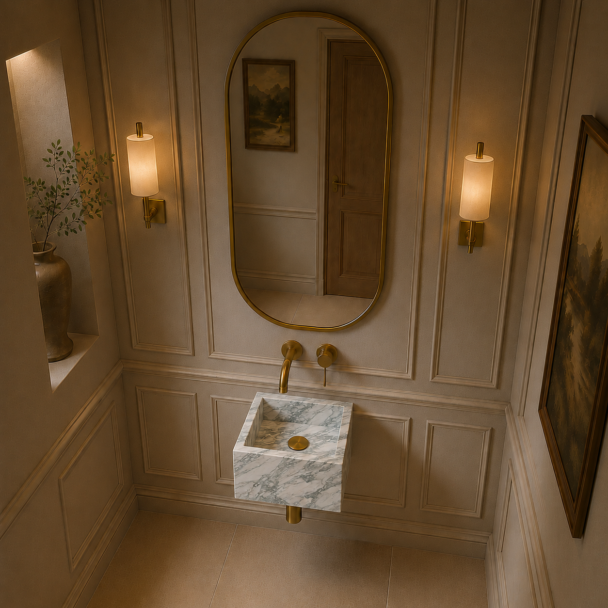Arabescato Corchia wall mounted basin 