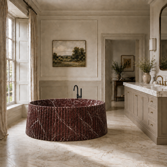The Manor House Collection | Luxury Freestanding Marble Bathtub – Bulgari Red