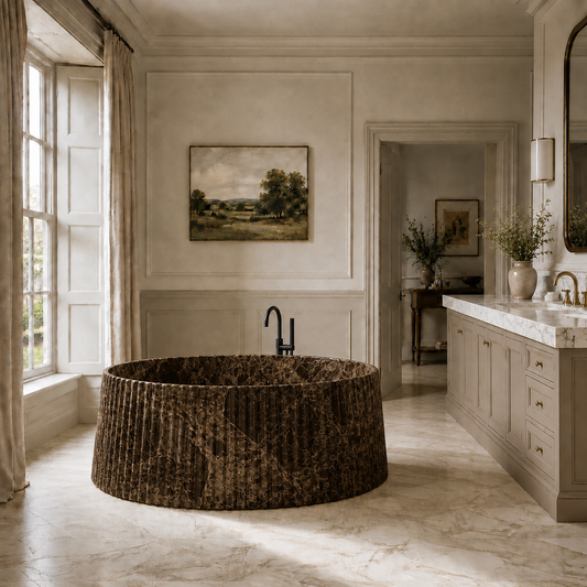 The Manor House Collection | Luxury Freestanding Marble Bathtub – Crema Marfil