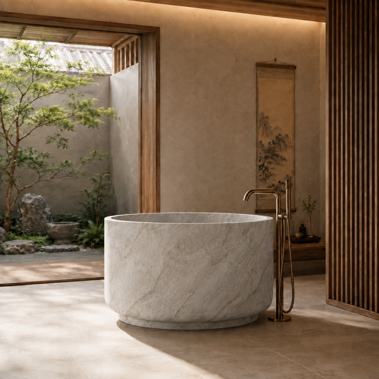 Kanso Collection | Luxury Stone Soaking Bathtub