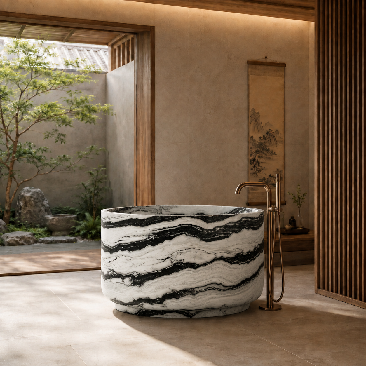 Kanso Collection | Luxury Marble Soaking Bathtub