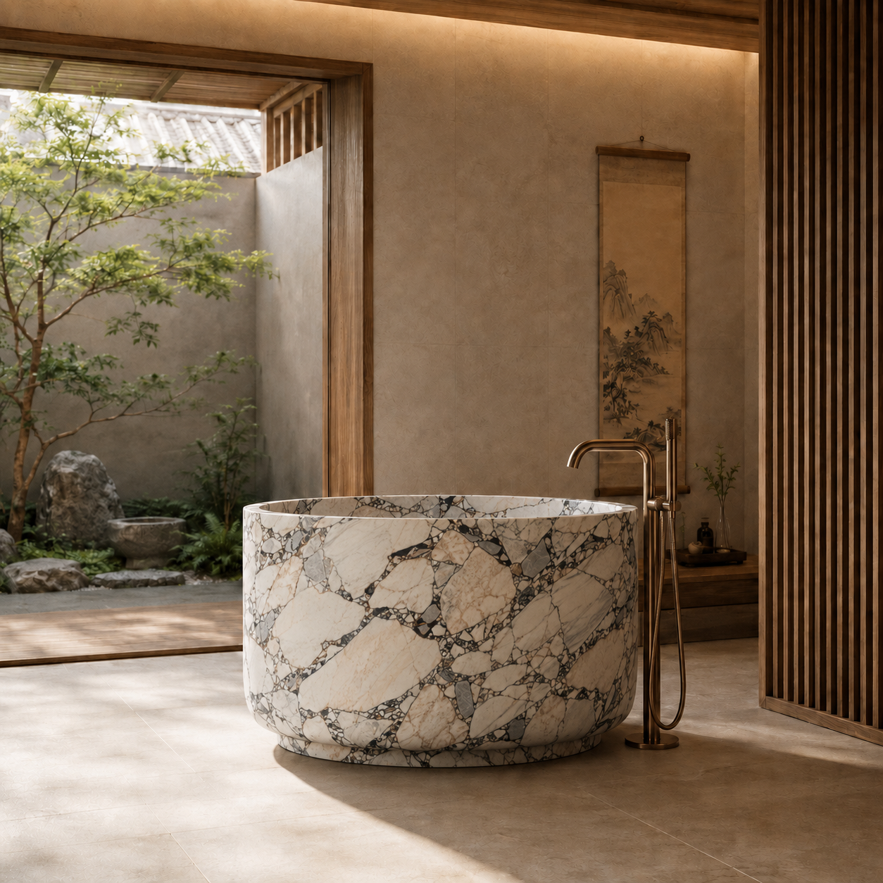Kanso Collection | Luxury Marble Soaking Bathtub