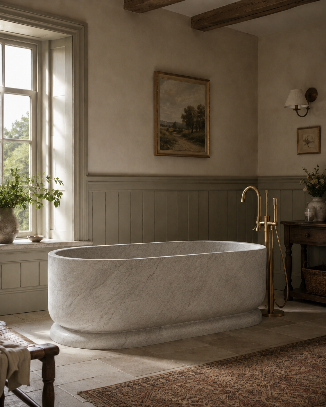 The Cotswold Collection | Freestanding Stone Bathtub
